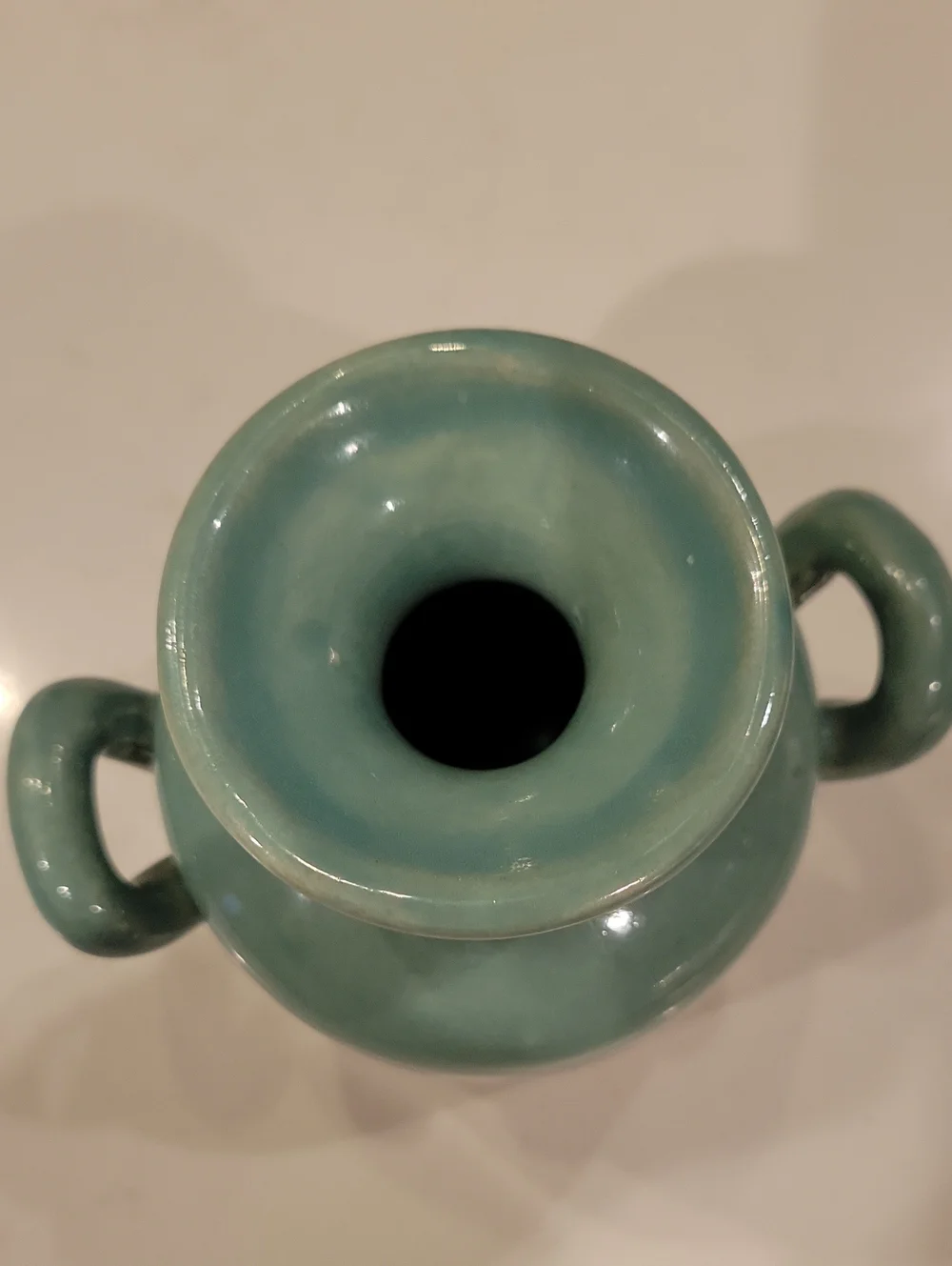 Retired Anthropologie Teal Mint Pottery Vase